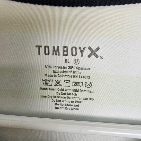 TomboyX Sunset Striped Swim Shirt Beach Vacation Size XL Quick Dry UPF 50 Island - Picture 5 of 6